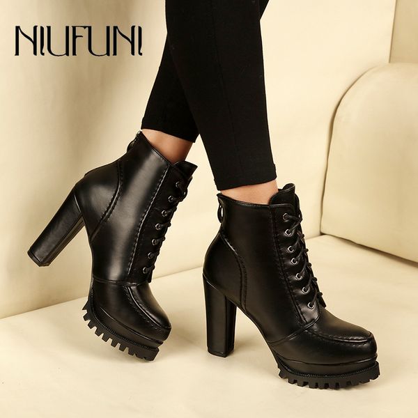 pu leather platform ankle strap boots high heels women's zip spring autumn shoe women chaussures femme western motorcycle boots, Black
pu leather platform ankle strap boots high heels women's zip spring autumn shoe women chaussures femme western motorcycle boots, Black
