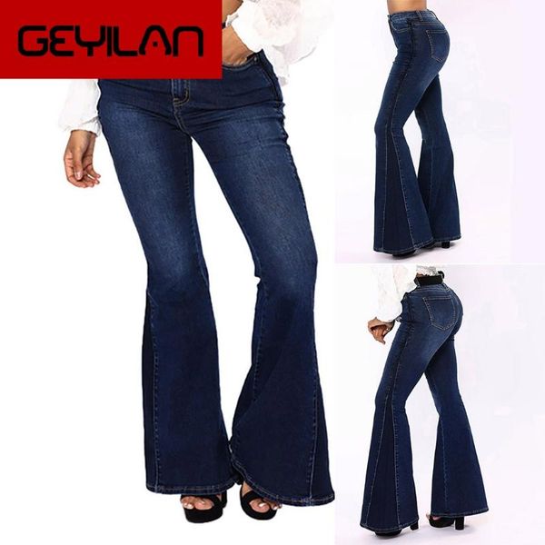 2019 new pant jeans womens summer women elastic plus loose denim pocket button casual flare pants pant jeans l318, Blue 
2019 new pant jeans womens summer women elastic plus loose denim pocket button casual flare pants pant jeans l318, Blue