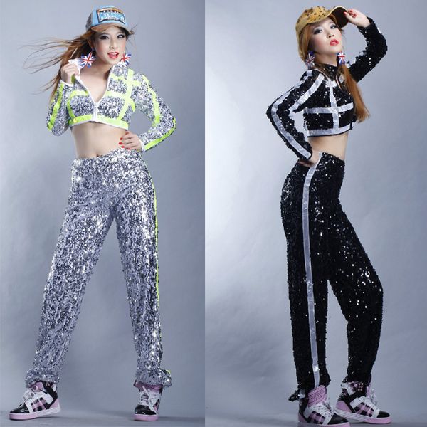 jazz dance costumes stage clothes for female singers sequined jacket pants women performing clothes cheerleader costume dn2558, Black;red
jazz dance costumes stage clothes for female singers sequined jacket pants women performing clothes cheerleader costume dn2558, Black;red