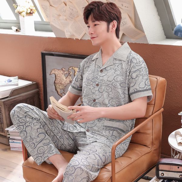 men's sleepwear arrived short-sleeved male pajamas summer 100%cotton print pyjama homme men plus size -4xl casual tracksuit suit, Black;brown
men's sleepwear arrived short-sleeved male pajamas summer 100%cotton print pyjama homme men plus size -4xl casual tracksuit suit, Black;brown