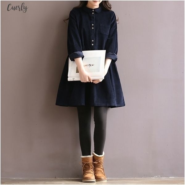 vintage corduroy women dress long sleeve peter pan collar mori girl yellow red autumn shirt dresses vestidos, Black;gray
vintage corduroy women dress long sleeve peter pan collar mori girl yellow red autumn shirt dresses vestidos, Black;gray