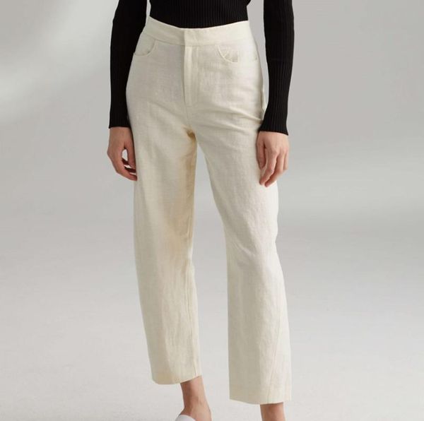 women pants novara ivory white mixed black cotton linen for women high waist straight tube trousers, Black;white
women pants novara ivory white mixed black cotton linen for women high waist straight tube trousers, Black;white