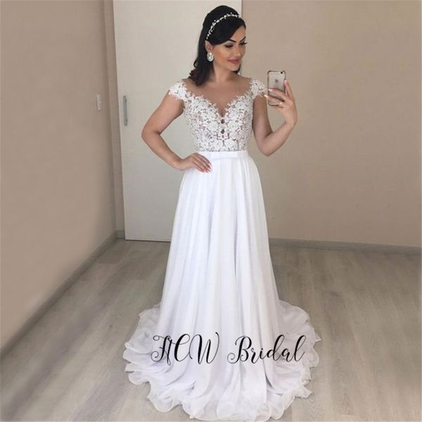 white sheer lace evening dress a line floor length chiffon occasion dresses 2019 selling women party gown cheap, White;black
white sheer lace evening dress a line floor length chiffon occasion dresses 2019 selling women party gown cheap, White;black