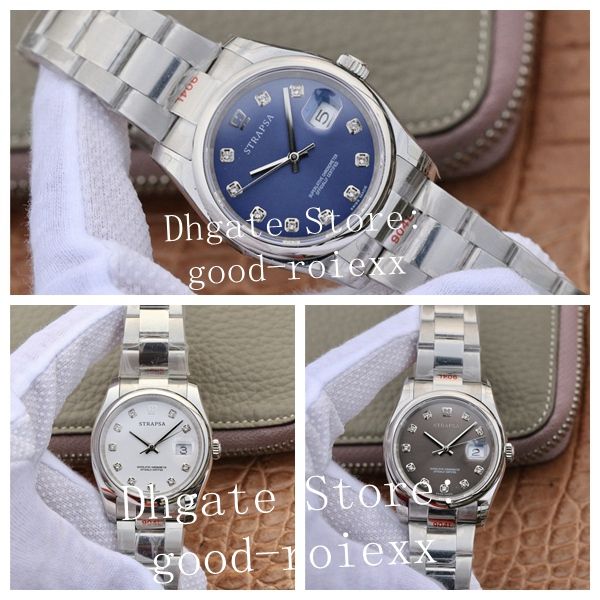 men's 36mm blue white gray eta 2836 automatic watch gm factory 904l steel smooth bezel perpetual 126200 watches men swiss wristwatches, Slivery;brown
men's 36mm blue white gray eta 2836 automatic watch gm factory 904l steel smooth bezel perpetual 126200 watches men swiss wristwatches, Slivery;brown