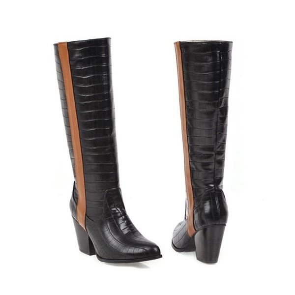 b2-17 size 34-43 female pu leather patchwork mid calf boots ladies slip-on boot woman thick heels shoes women winter dress shoe, Black
b2-17 size 34-43 female pu leather patchwork mid calf boots ladies slip-on boot woman thick heels shoes women winter dress shoe, Black