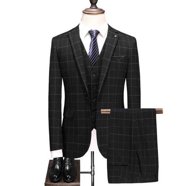 jackets vest pants groom three pieces 2020 fashion solid color plaid formal suits set men fashion boutique casual business suit, White;black
jackets vest pants groom three pieces 2020 fashion solid color plaid formal suits set men fashion boutique casual business suit, White;black