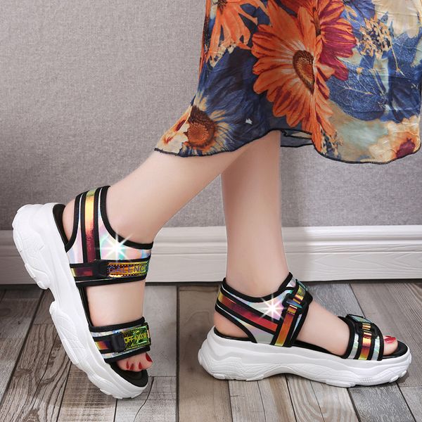2020 new fashion women platform open toed sandals summer comfortable 6cm wedges ladies casual shoes chunky gladiator sandals, Black
2020 new fashion women platform open toed sandals summer comfortable 6cm wedges ladies casual shoes chunky gladiator sandals, Black