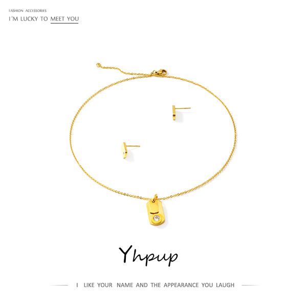 yhpup jewelry-set minimalist earrings necklace geometric zirconia gold statement stainless steel classic jewelry christmas gift, Silver
yhpup jewelry-set minimalist earrings necklace geometric zirconia gold statement stainless steel classic jewelry christmas gift, Silver