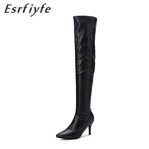 esrfiyfe 2019 new stretch soft leather over the knee boots womens thigh high heels boots pointed toe party winter, Black
esrfiyfe 2019 new stretch soft leather over the knee boots womens thigh high heels boots pointed toe party winter, Black