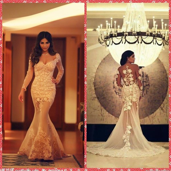long sleeves lace appliques mermaid wedding dresses bridal gowns formal 2020 fishtail long middle east vestidos de marriage, White
long sleeves lace appliques mermaid wedding dresses bridal gowns formal 2020 fishtail long middle east vestidos de marriage, White