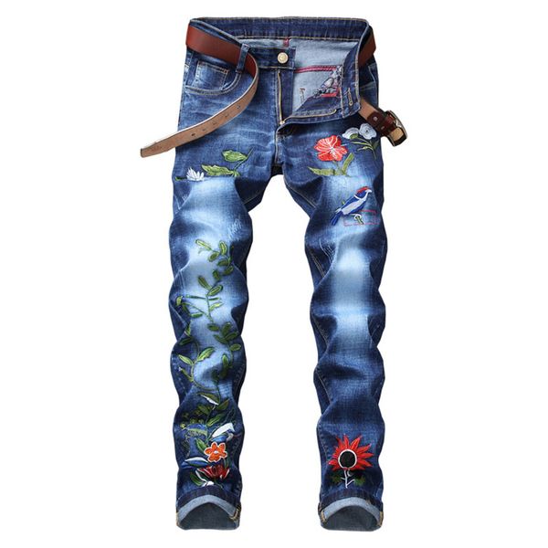 2019 new men's embroidered jeans men's badge trousers cat zipper jeans more size 29-34 36 38, Blue
2019 new men's embroidered jeans men's badge trousers cat zipper jeans more size 29-34 36 38, Blue