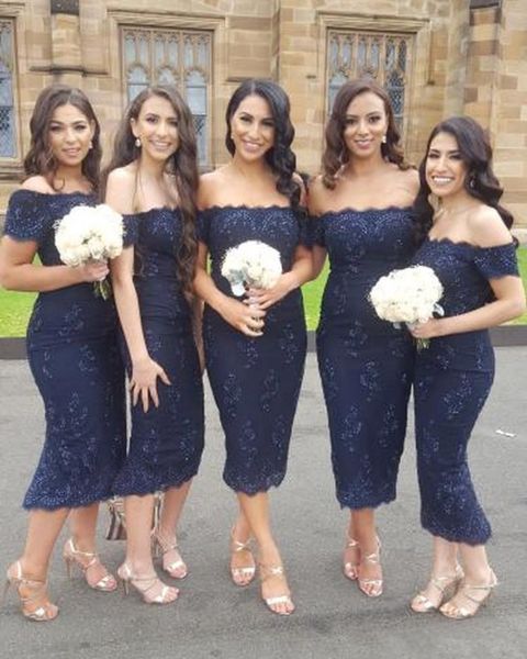 navy blue bridesmaid dresses arabic off shoulder full lace crystal beaded tea length mermaid maid of honor formal wedding guest gowns, White;pink
navy blue bridesmaid dresses arabic off shoulder full lace crystal beaded tea length mermaid maid of honor formal wedding guest gowns, White;pink