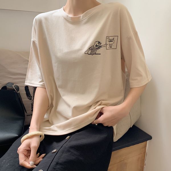 2019 summer new t-shirts women korean harajuku t shirt womens short sleeve loose white tees funny cartoon pattern printed
2019 summer new t-shirts women korean harajuku t shirt womens short sleeve loose white tees funny cartoon pattern printed