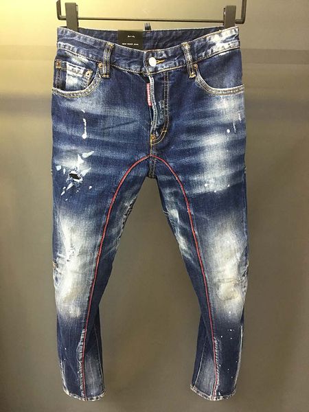 high-end red pressure stitching jeans 2019 new european and american style slim was thin feet denim trousers, Blue
high-end red pressure stitching jeans 2019 new european and american style slim was thin feet denim trousers, Blue