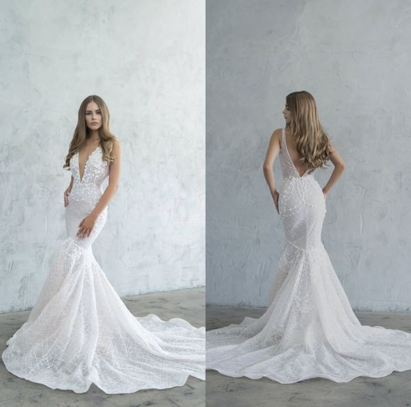 mermaid wedding dresses deep v neck lace applique backless sweep train beach wedding dress bridal gowns custom made 2020 abiti da sposa, White
mermaid wedding dresses deep v neck lace applique backless sweep train beach wedding dress bridal gowns custom made 2020 abiti da sposa, White