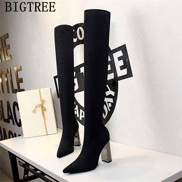 knitting thigh high boots pointed toe high heels glitter boots cuissardes talons hauts heel chaussures femme, Black
knitting thigh high boots pointed toe high heels glitter boots cuissardes talons hauts heel chaussures femme, Black