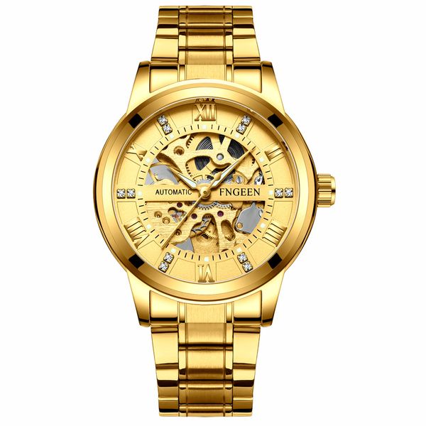 fngeen mens watches automatic mechanical watch men full steel business life waterproof hollow sport watches, Slivery;brown
fngeen mens watches automatic mechanical watch men full steel business life waterproof hollow sport watches, Slivery;brown