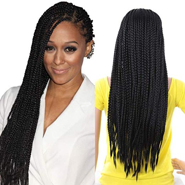 braided lace front wigs fully hand tied synthethic hair braided heat resistant hairs wigs part for black women