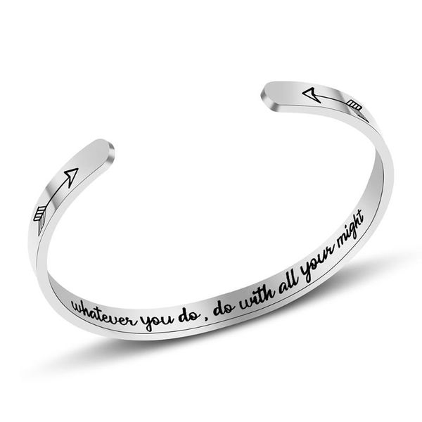 stainless steel bracelet whatever you do, do with all your might bracelet inspirational arrow cuff opening jewelry gift, Black
stainless steel bracelet whatever you do, do with all your might bracelet inspirational arrow cuff opening jewelry gift, Black