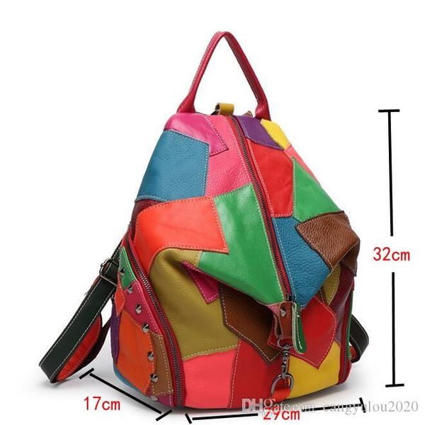 fashion color stitching punk color collision backpack women travel knapsack ladies black genuine leather cowhide bag high quality
fashion color stitching punk color collision backpack women travel knapsack ladies black genuine leather cowhide bag high quality