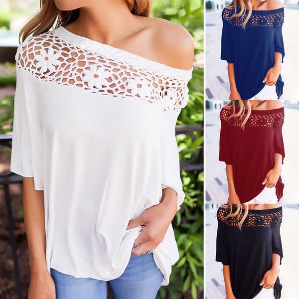 womens off shoulder t-shirts 2017 summer autumn fashion short sleeve shirt casual loose soft cotton lace t shirt, White
womens off shoulder t-shirts 2017 summer autumn fashion short sleeve shirt casual loose soft cotton lace t shirt, White