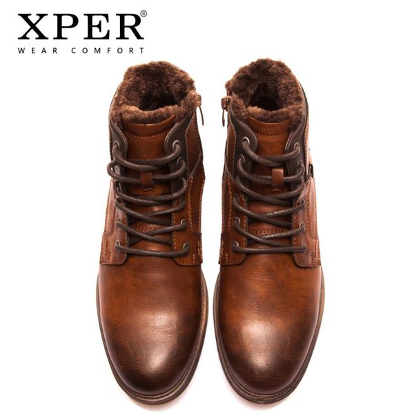 xper autumn winter fashion men boots vintage style casual men shoes lace-up warm plush waterproof motorcycle boots xhy12504br/m, Black
xper autumn winter fashion men boots vintage style casual men shoes lace-up warm plush waterproof motorcycle boots xhy12504br/m, Black