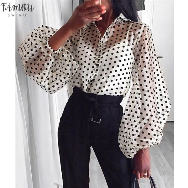 2020 see through women applique lace mesh sheer blouses big long lantern sleeve polka dot shirts fashion lady turn down collar shirts, White
2020 see through women applique lace mesh sheer blouses big long lantern sleeve polka dot shirts fashion lady turn down collar shirts, White