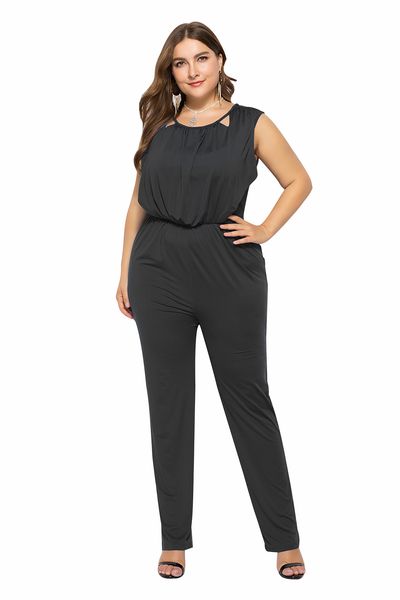 2020 selling new plus size solid sleeveless romper pants, Black;white
2020 selling new plus size solid sleeveless romper pants, Black;white