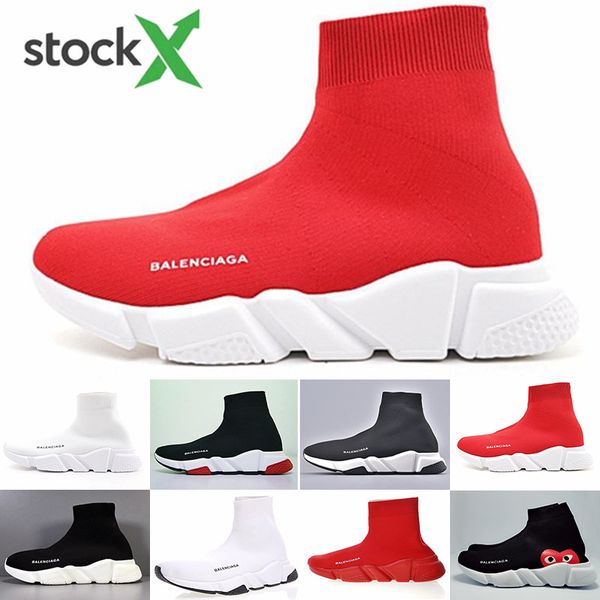 sneakers speed trainer black red gypsophila triple black fashion flat sock boots casual shoes speed trainer runner with dust bag eeq99