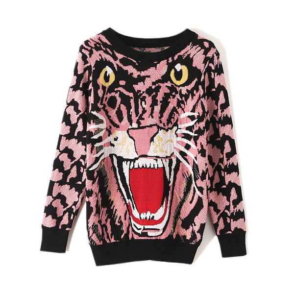 women's sweater 2019 autumn new fashion tiger head pattern sweater shirt retro sweater coat women's coat size s-l, White;black
women's sweater 2019 autumn new fashion tiger head pattern sweater shirt retro sweater coat women's coat size s-l, White;black