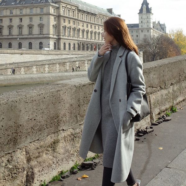autumn winter long wool coat women woolen blend coats fashion long sleeve thick cashmere windbreaker wide-waisted outerwear, Black
autumn winter long wool coat women woolen blend coats fashion long sleeve thick cashmere windbreaker wide-waisted outerwear, Black