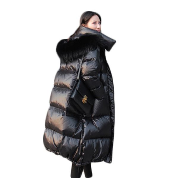 women's down & parkas 2021 korean version of loose blcke shiny large fur collar jacket thickened over the knee in long 774, Black
women's down & parkas 2021 korean version of loose blcke shiny large fur collar jacket thickened over the knee in long 774, Black