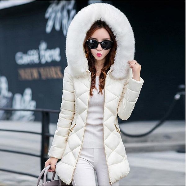 2017 new winter jacket women fashion large size m-xxl thickening jacket parka fur collar long winter coat, Black
2017 new winter jacket women fashion large size m-xxl thickening jacket parka fur collar long winter coat, Black