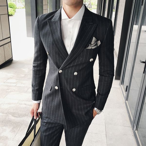 mens suits blazers mens jacket vertical stripe korean double - breasted elegant wedding for trousers, White;black
mens suits blazers mens jacket vertical stripe korean double - breasted elegant wedding for trousers, White;black