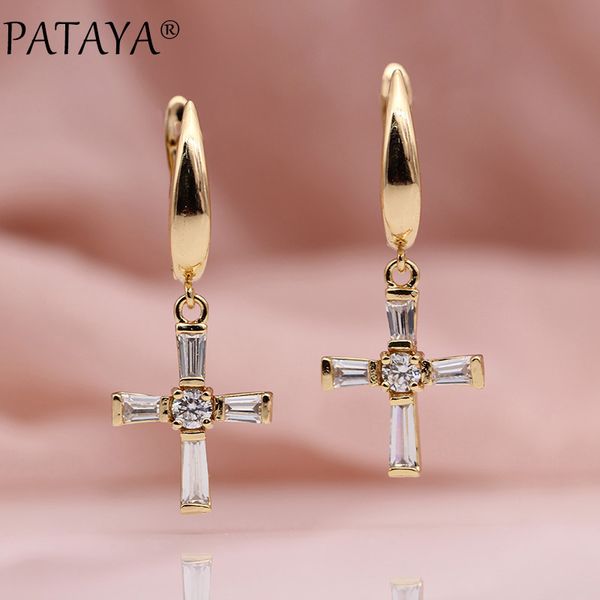 pataya new cross religion 585 rose gold natural zirconia dangle long earrings women wedding party exquisite fashion cute jewelry, Golden
pataya new cross religion 585 rose gold natural zirconia dangle long earrings women wedding party exquisite fashion cute jewelry, Golden