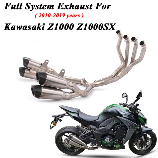 

motorcycle full system exhaust for z1000 abs z1000sx 2010 - 2019 modified muffler titanium alloy front middle link pipe