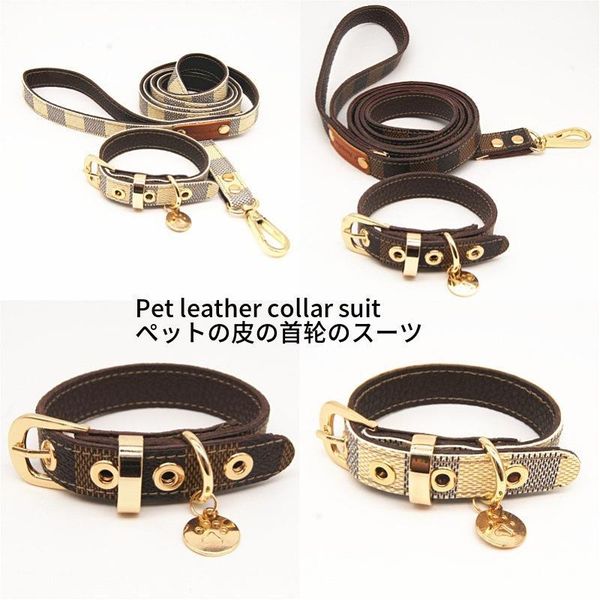 new classic designer dog collar + leash set pattern pu leather pet collar adjustable brand cat leash outdoor personality cute pet collar acc
new classic designer dog collar + leash set pattern pu leather pet collar adjustable brand cat leash outdoor personality cute pet collar acc