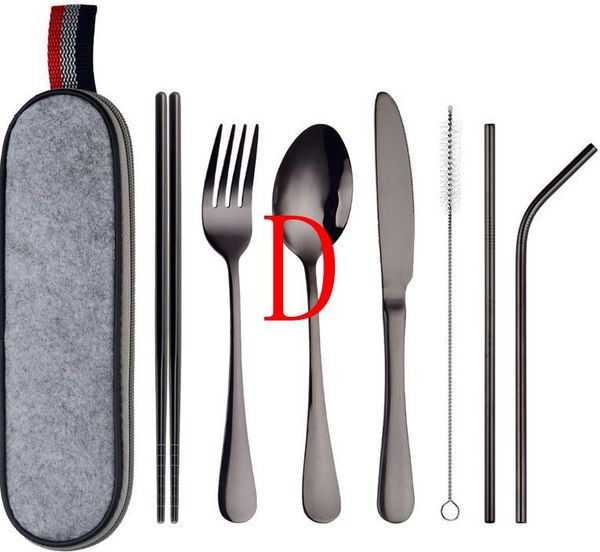 100set portable flatware set reusable stainless steel fork, knife, spoon, chopsticks, juice straw and cleaning brush
100set portable flatware set reusable stainless steel fork, knife, spoon, chopsticks, juice straw and cleaning brush