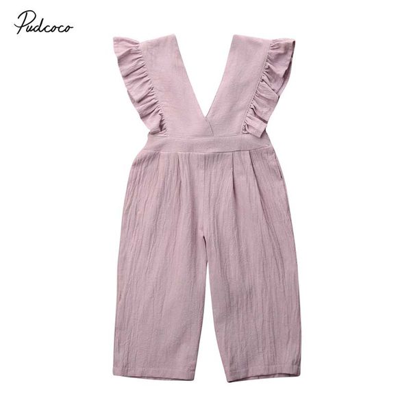 2019 brand infant baby girls kids ruffle jumpsuit clothes toddler playsuit outfit suspender ruffle solid cotton linen romper, Blue
2019 brand infant baby girls kids ruffle jumpsuit clothes toddler playsuit outfit suspender ruffle solid cotton linen romper, Blue