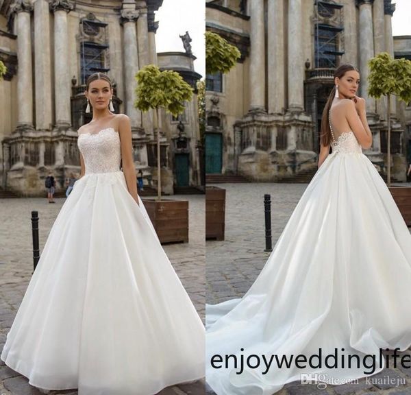 bohemian ienasdresses ball gown wedding dresses sleeveless spaghetti tulle satin applique princess gown sweep train button ruched bridalgown, White
bohemian ienasdresses ball gown wedding dresses sleeveless spaghetti tulle satin applique princess gown sweep train button ruched bridalgown, White