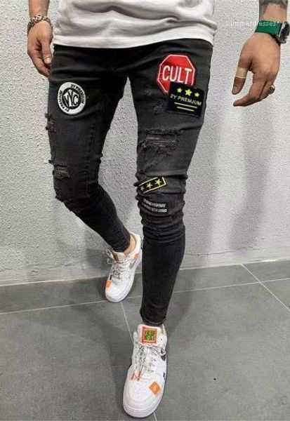 panelled jeans casual stretch skinny pencil pants fashion hole street style jeans mens clothing mens designer patches, Blue
panelled jeans casual stretch skinny pencil pants fashion hole street style jeans mens clothing mens designer patches, Blue