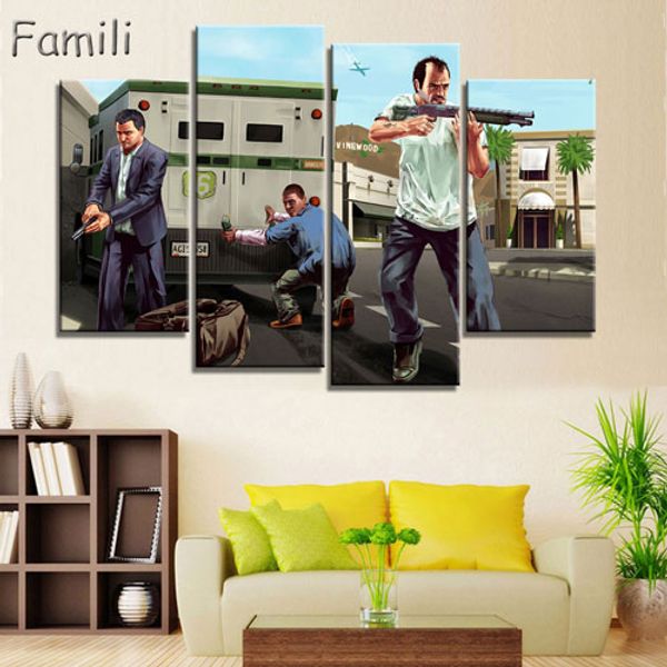 unframed 4pieces grand theft auto v wall art canvas print poster game gta 5 images for home decoration painting
unframed 4pieces grand theft auto v wall art canvas print poster game gta 5 images for home decoration painting