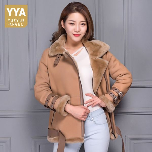 2019 winter warm luxury women genuine leather real lambskin suede leather shearling jackets coats with belt lambswool outwear, Black
2019 winter warm luxury women genuine leather real lambskin suede leather shearling jackets coats with belt lambswool outwear, Black