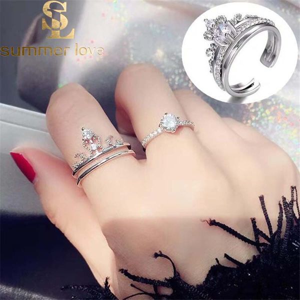 new fashion 2pcs/set crown open ring for women rhinestone rose gold silver rings adjustable wedding anniversary jewelry gifts, Golden;silver
new fashion 2pcs/set crown open ring for women rhinestone rose gold silver rings adjustable wedding anniversary jewelry gifts, Golden;silver