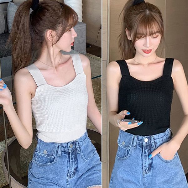 ladies square collar sleeveless solid knitted camisole simple casual wild short vest comfortable breathable knitted camisole1, White
ladies square collar sleeveless solid knitted camisole simple casual wild short vest comfortable breathable knitted camisole1, White
