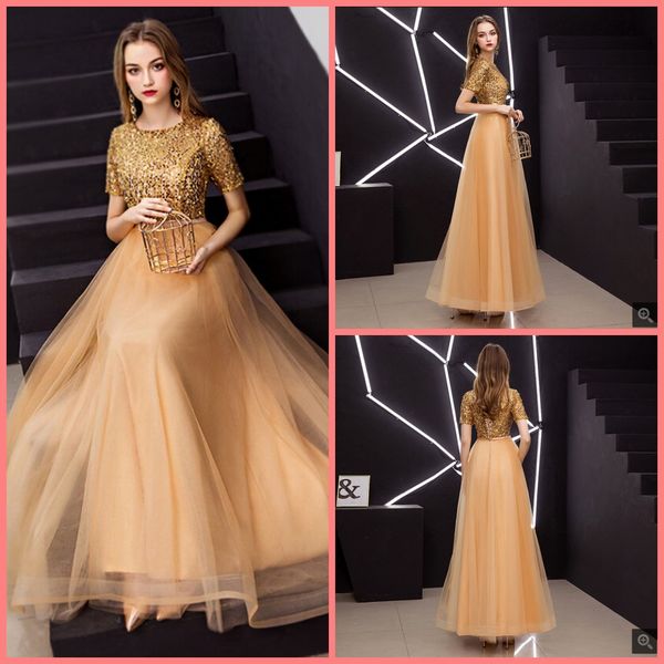 vestido de festa gold sequined fabric a line short sleeve evening dress modest muslim women elegant floor length evening gowns on sale, Black;red
vestido de festa gold sequined fabric a line short sleeve evening dress modest muslim women elegant floor length evening gowns on sale, Black;red