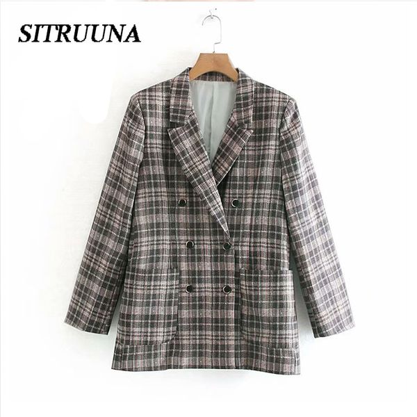 sitruuna vintage bouble breasted plaid women blazer pockets jackets female retro suits coat casual feminino blazers outerwears, White;black
sitruuna vintage bouble breasted plaid women blazer pockets jackets female retro suits coat casual feminino blazers outerwears, White;black