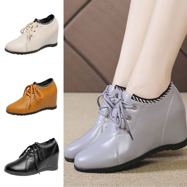 shallow mouth wedge with heel tie work boots casual wild comfortable round head boots british style winter women 2019, Black
shallow mouth wedge with heel tie work boots casual wild comfortable round head boots british style winter women 2019, Black