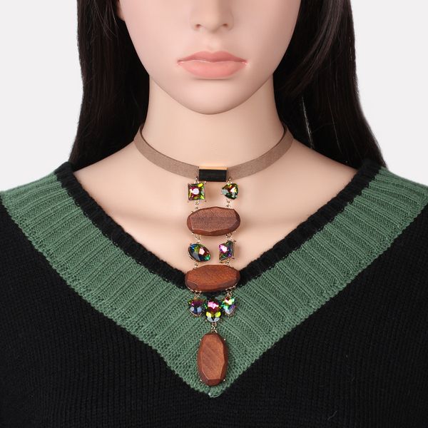 origional selling handmade accessories logs crystal choker necklace neck ring wood suede necklace, Black
origional selling handmade accessories logs crystal choker necklace neck ring wood suede necklace, Black