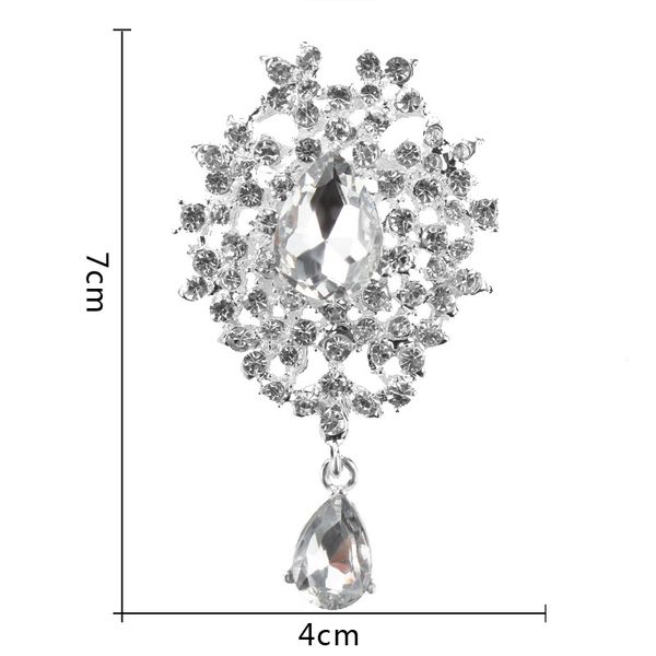 fashion-sales silver plated clear rhinestones diamante crystal dangle water drop alloy brooch for wedding, Gray
fashion-sales silver plated clear rhinestones diamante crystal dangle water drop alloy brooch for wedding, Gray